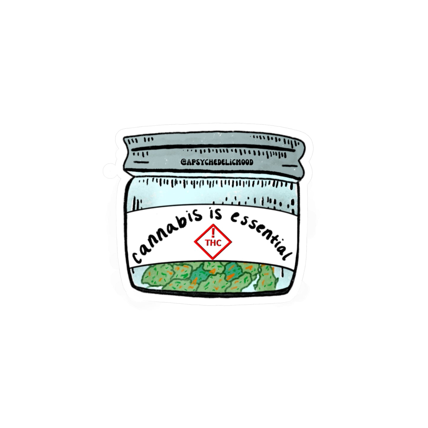 Cannabis Is Essential Stash Jar Sticker