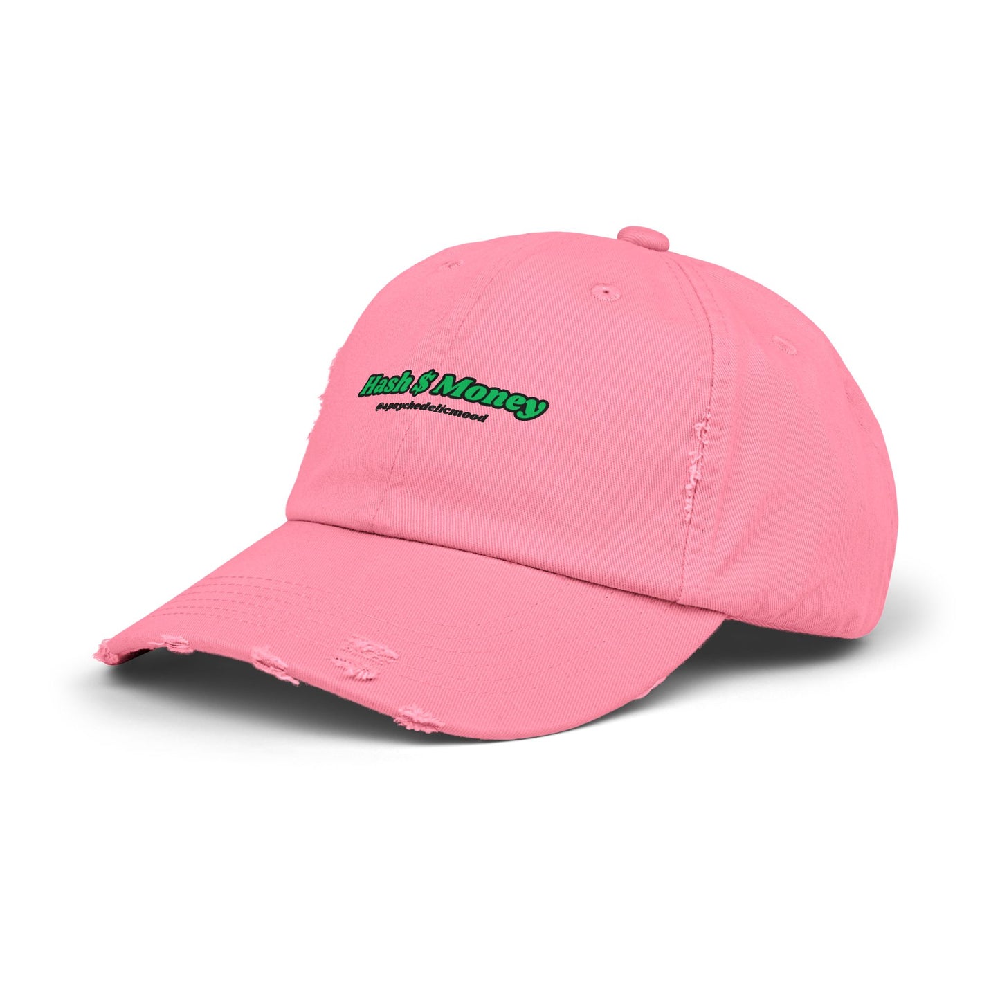 Pink/Green Hash $ Money Unisex Distressed Cap