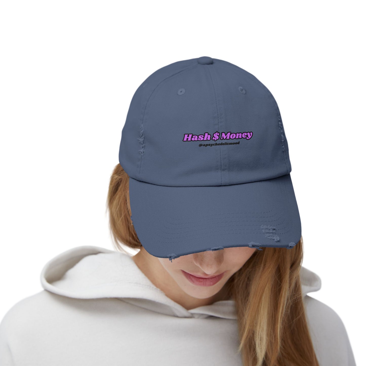 Purple Font Unisex Distressed Cap