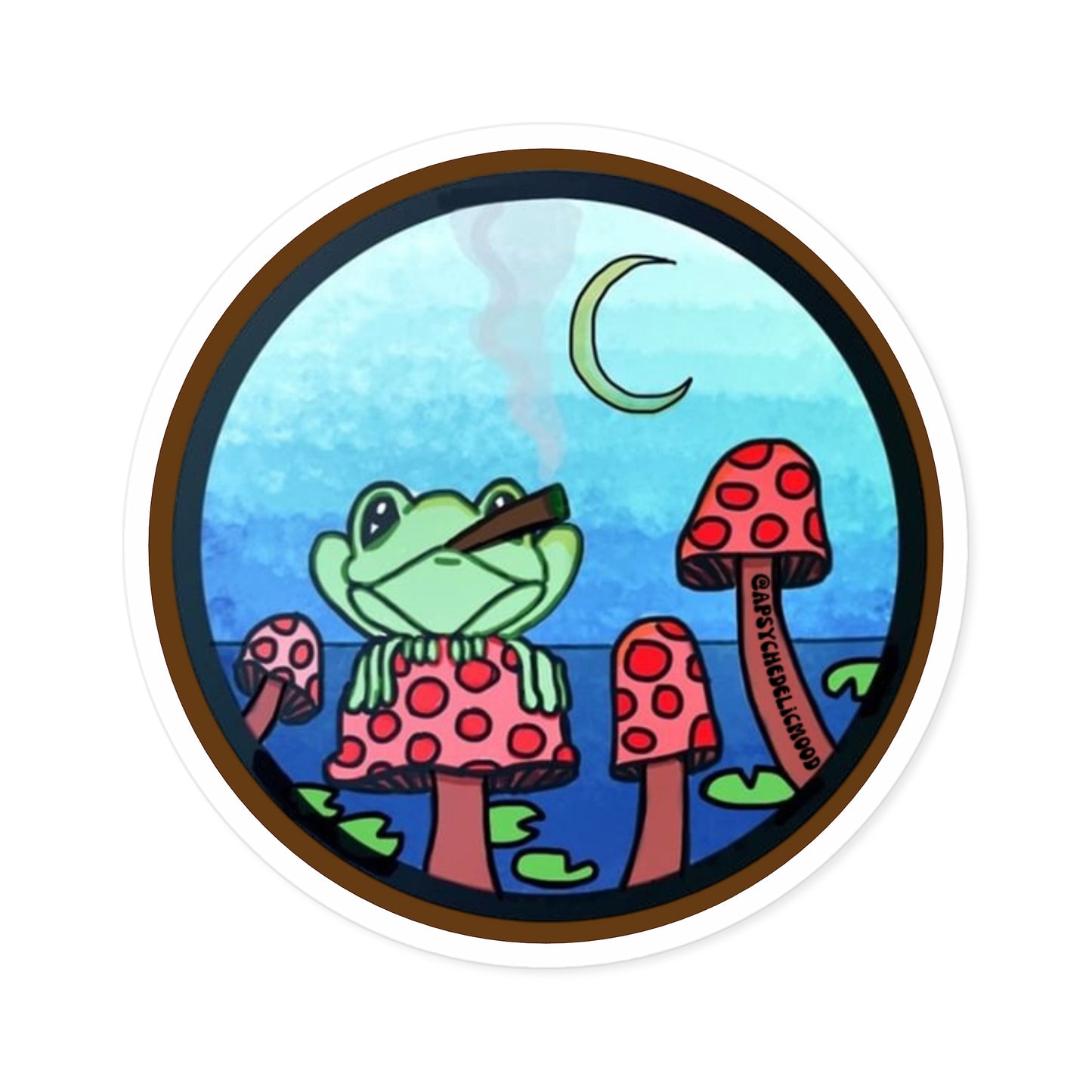 Frog Mood Round Stickers, Indoor\Outdoor