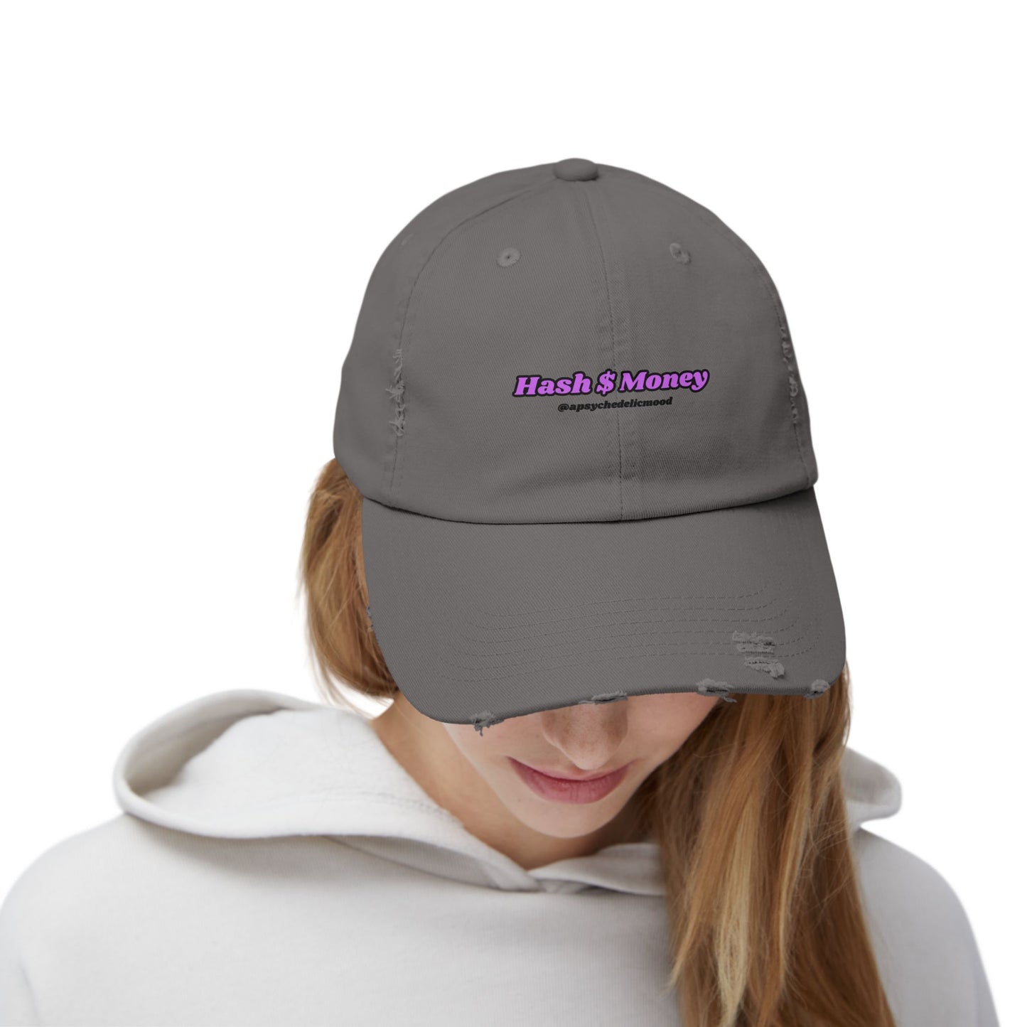 Purple Font Unisex Distressed Cap