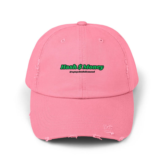 Pink/Green Hash $ Money Unisex Distressed Cap