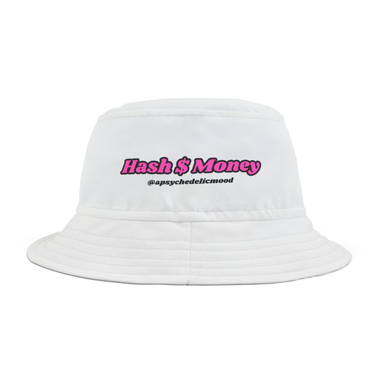 White/Pink Hash $ Money Bucket Hat (AOP)