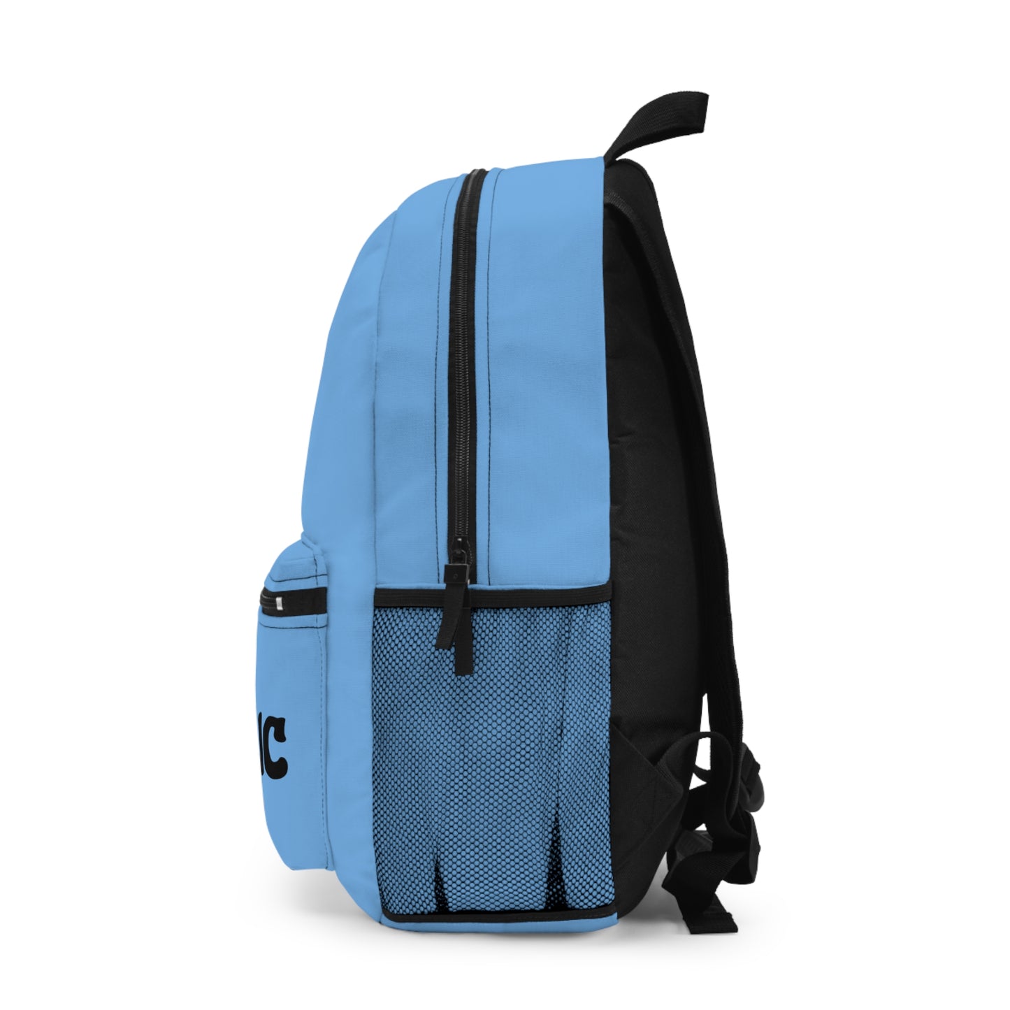 Light blue backpack with "A Psychedelic Mood" text and a small red mushroom icon.