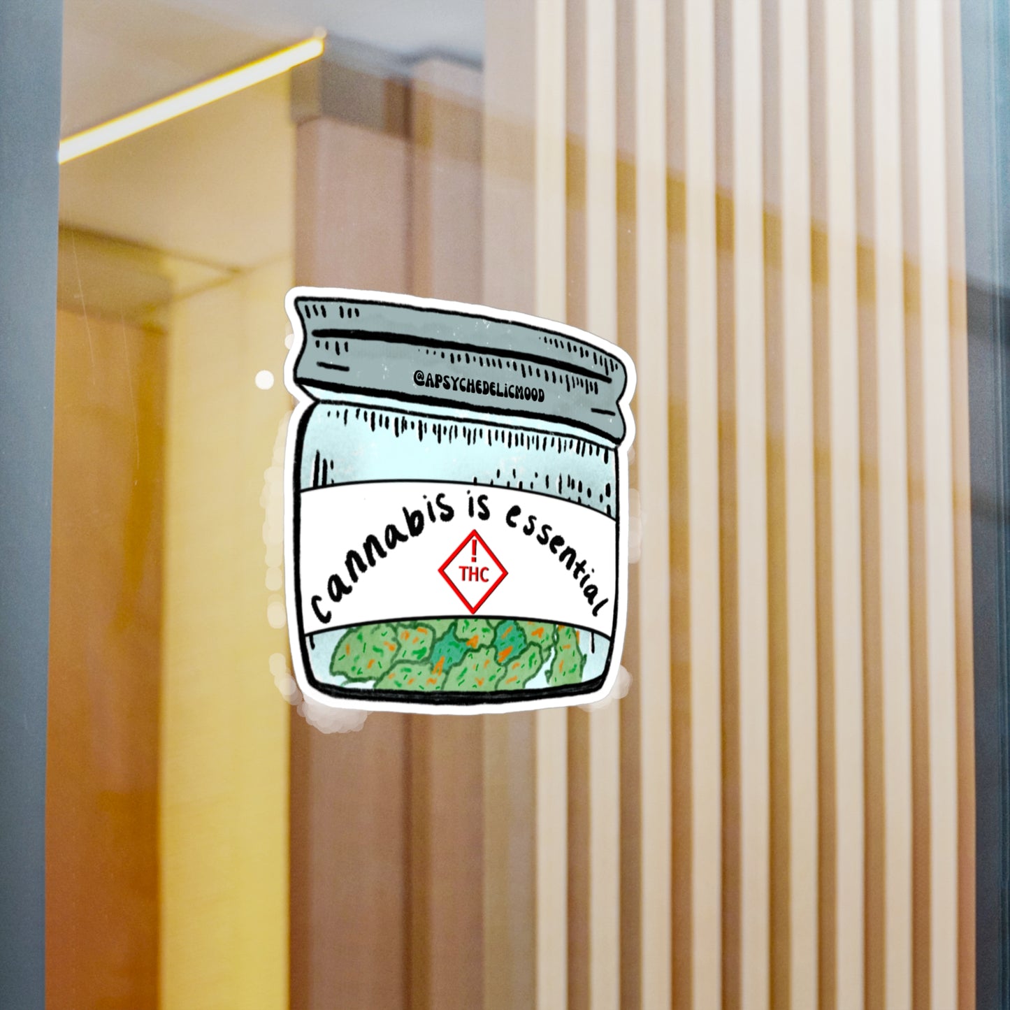 Cannabis Is Essential Stash Jar Sticker