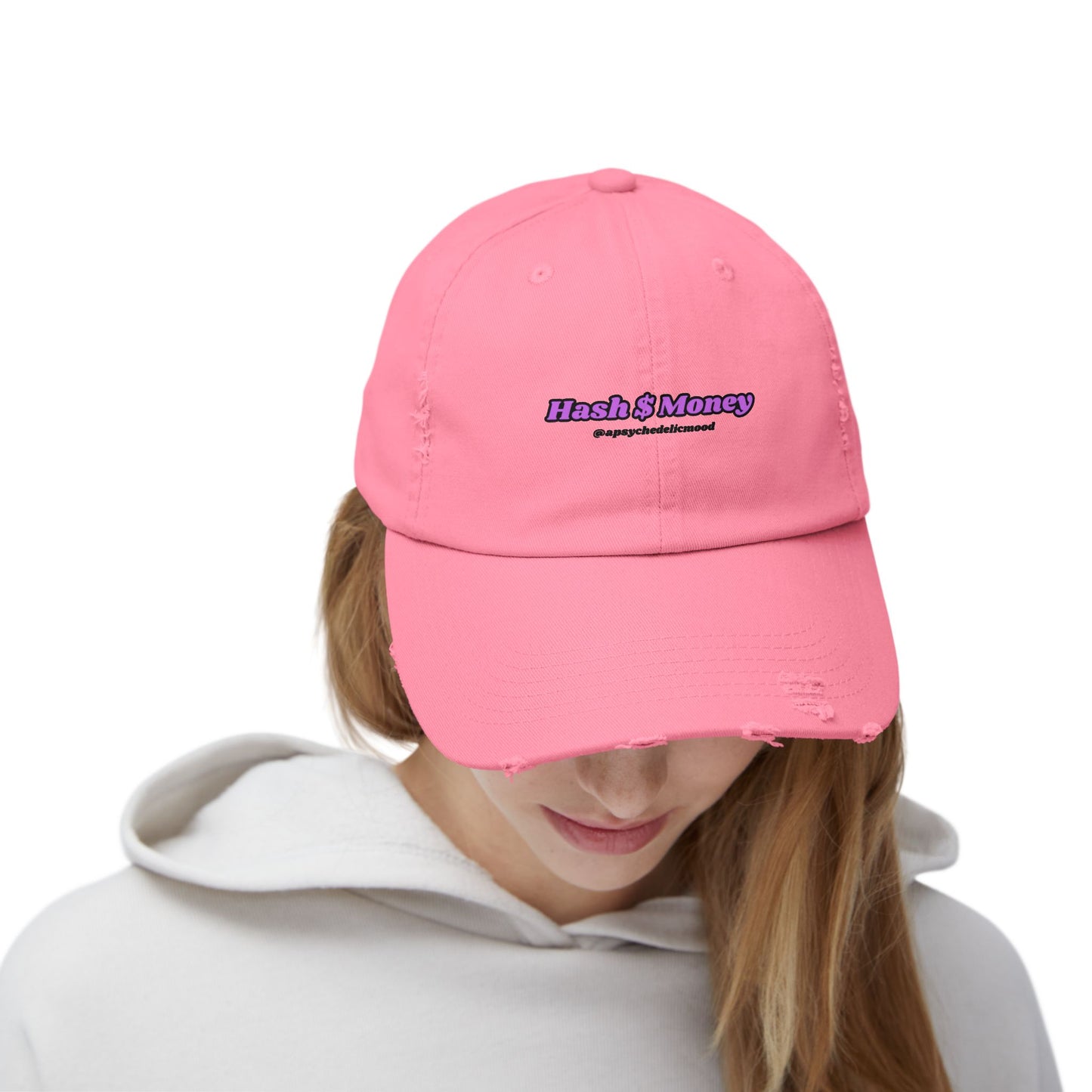 Purple Font Unisex Distressed Cap