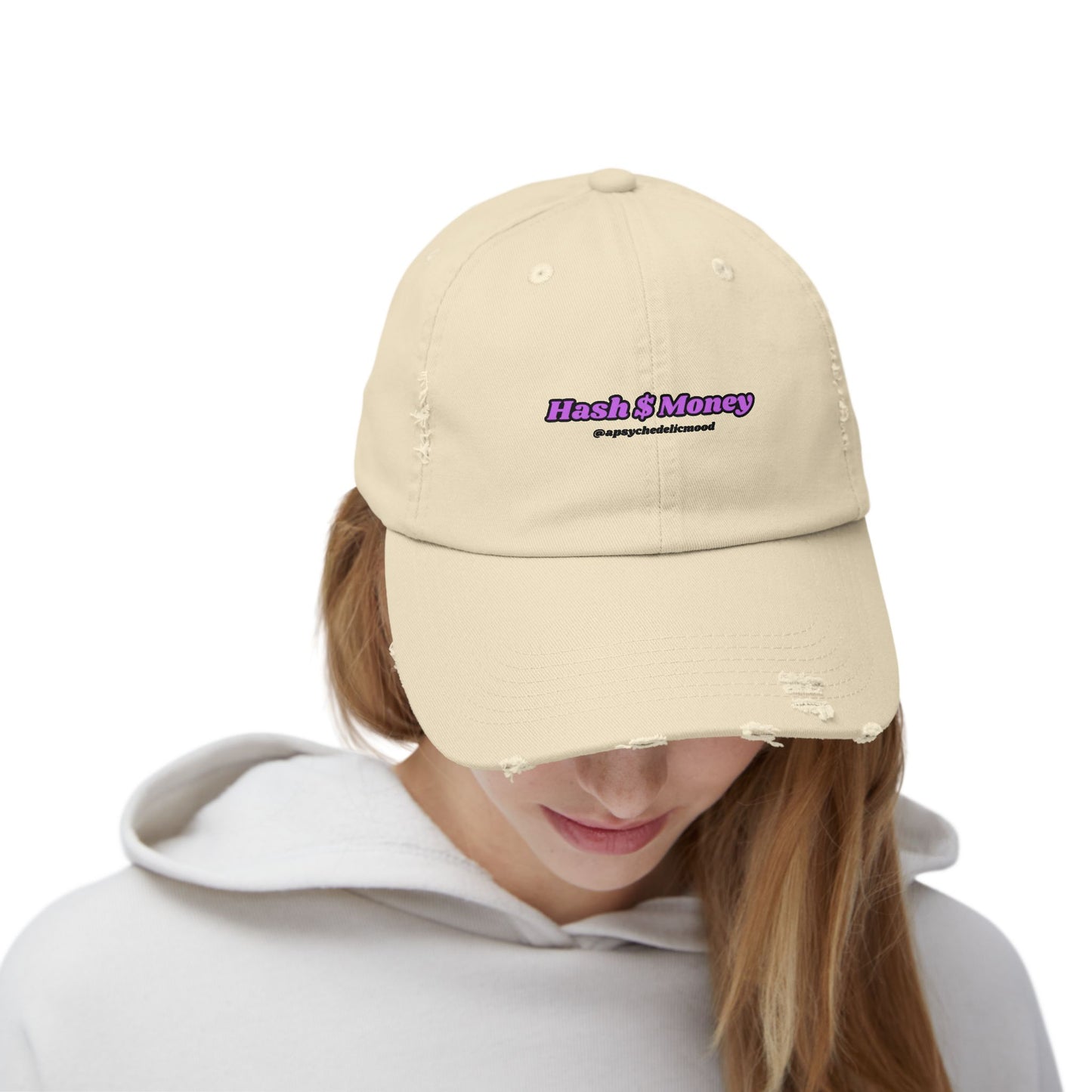 Purple Font Unisex Distressed Cap