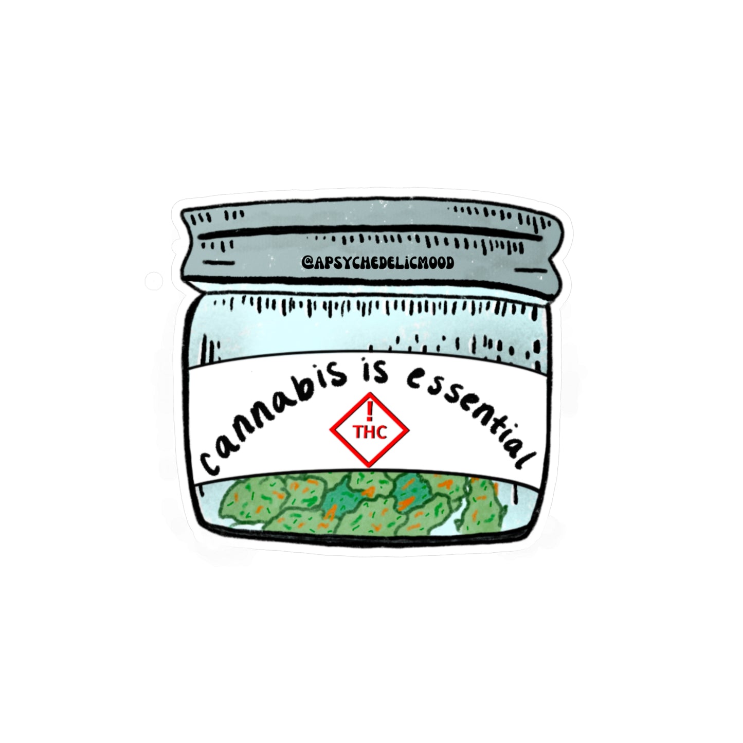 Cannabis Is Essential Stash Jar Sticker