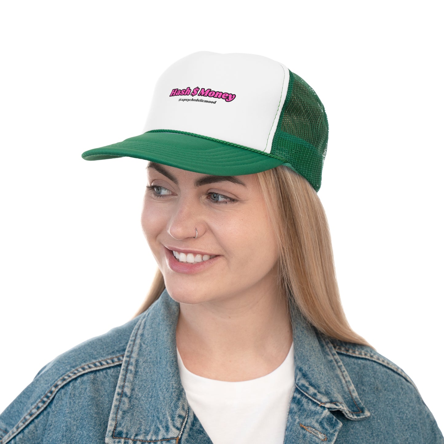 Pink Font Hash $ Money Trucker Caps