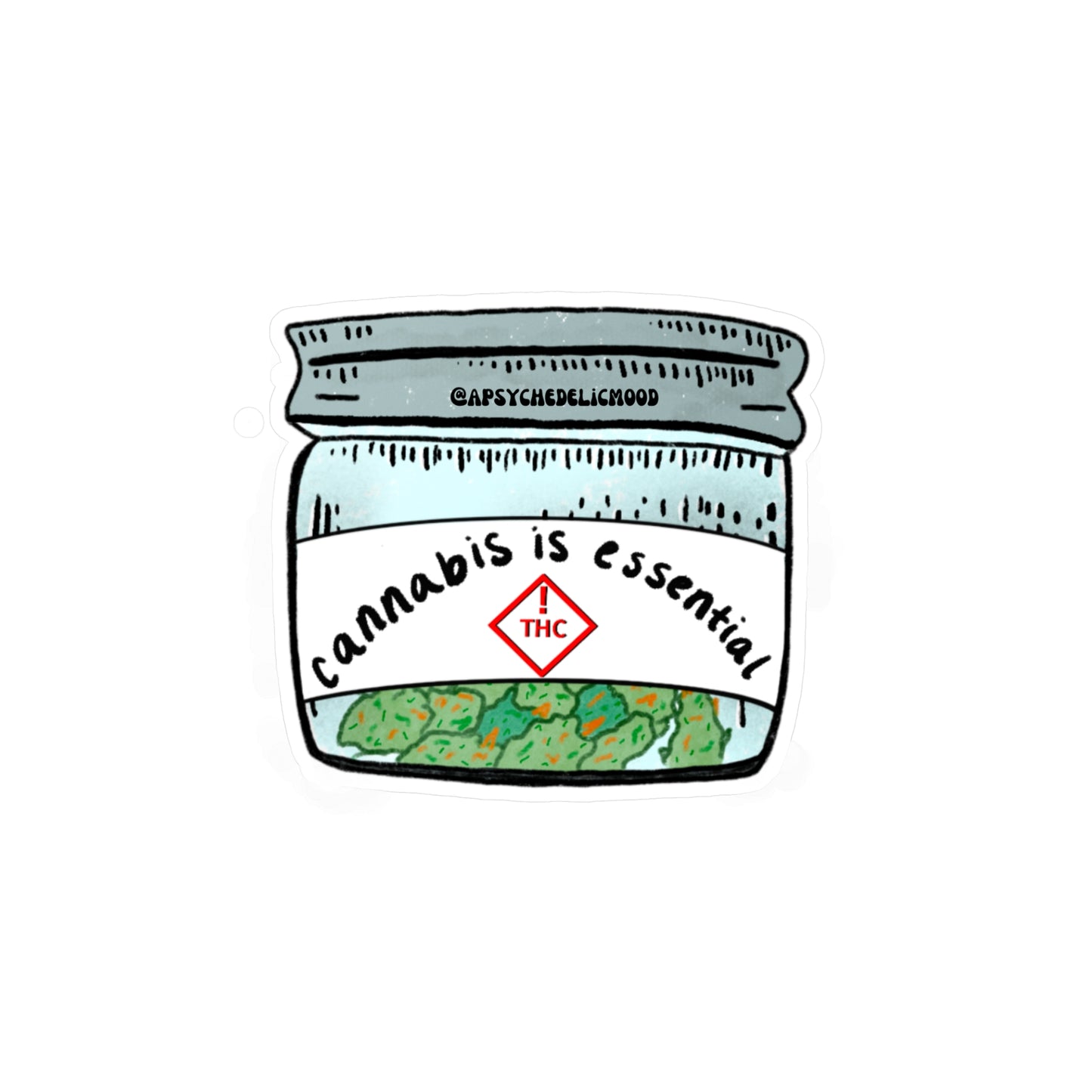 Cannabis Is Essential Stash Jar Sticker